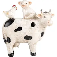 Clayre & Eef Decoratie Beeld Koe 12x5x13 cm Wit Kunststof