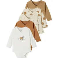 Vertbaudet Set van 5 rompertjes voor pasgeboren baby's van biokatoen