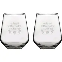 Pasabahce Gegraveerde set drinkglazen 42,5cl Just Married 6 years ago