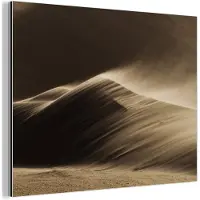 MuchoWow Aluminium schilderij 160x120 cm - Wanddecoratie metaal - Woestijn - Zand - Natuur - Duin - Metalen muurdecoratie woonkamer - Decoratie industrieel - Foto op dibond - Industriële accessoires slaapkamer