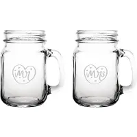 Fusion Gegraveerde set drinkglazen 45cl Mr. In hartje - Mrs. In hartje