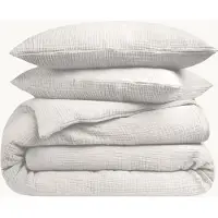 Y-NOT - Mousseline Offwhite - Dekbedovertrek - 140x200/220 1-Persoons - 1 kussensloop 60x70cm - 220TC 3 layer mousseline 100% katoen - 30 dagen proefslapen