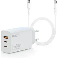 Phreeze 65w usb C adapter 3 poorten incl usb C naar usb C kabel 2 meter - snellader - voor laptop, telefoon, tablet - snel oplader
