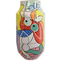 Baakman Handbeschilderde Porseleinen Vaas - 59,5 cm Hoog - Elegante Decoratie voor Interieur