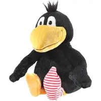 Heunec pluche knuffeldier vogel Kleine Raaf/kraai - zwart - 25 cm - Vogel knuffels