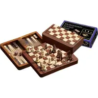Philos Reis Schaak/Dam/Backgammon Kassette Veld 18mm Koningshoogte 37mm Magnetisch PHI-2517