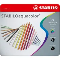 Stabilo STABILOaquacolor - Premium Aquarel Kleurpotloden - ARTY - Metalen Etui 24 Kleuren