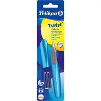 Pelikan Twist - vulpen - Frosted Blue M + 2x standaard inktpatroon