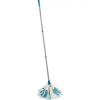Power Mop 3in1 met telescoopsteel - turqouise - grijs