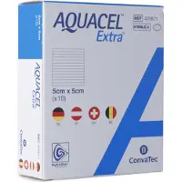 ConvaTec Aquacel Extra Hydrofiber Verband met Versterkende Vezels 5 x 5 cm | 10 stuks