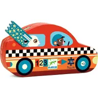 Djeco Puzzel - 16 Bakstenen - The Racing Car - - OneSize - Puzzels
