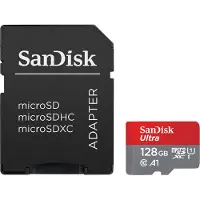 SanDisk Ultra + Adapter microSDXC-kaart 128 GB A1 Application Performance Class, UHS-Class 1