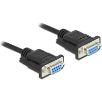 DeLOCK Serial Cable RS-232 D-Sub 9 female to female null modem with narrow plug housing - CTS / RTS auto control - 10 m
