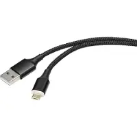 Renkforce RF-4746074 USB-kabel USB 2.0 USB-A stekker, USB-micro-B stekker 1.00 m Zwart Magnetische stekker