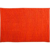 MSV Badkamerkleed/badmat voor op de vloer - oranje - 60 x 90 cm - Microvezel - Badmatjes