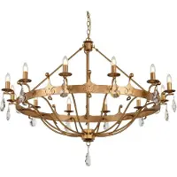 Elstead Lighting LED Kroonluchter | 12X E14 Max 60W | Dimbaar | Gold Patina