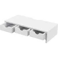 En.casa Monitorstandaard Ruovesi verhoger 12x51x25 cm wit