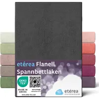 Eterea Cosmesi Naturale etérea Flanellen hoeslaken 90x200 - 100x200 cm - 100% Katoen - Zwart