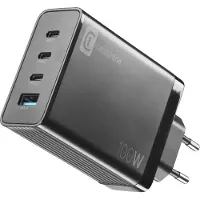 Cellularline Multipower Nano 100W - Reiselader - 4 Port GaN - Zwart
