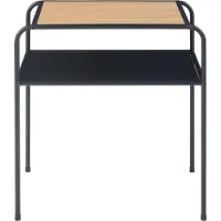 En.casa Bijzettafel Krødsherad 55x51x36 cm zwart en eikenkleurig