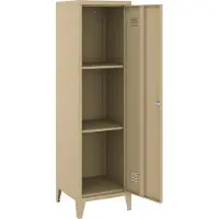 En.casa Lockerkast Kurikka metaal 137x38x38 cm camel []