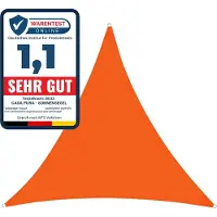 Casa Pura Zonnescherm 3,6 x 3,6 x 5,1 m - Oranje - Driehoekig - incl. bevestigingsmateriaal - Scheurvast polyesterweefsel - Waterafstotend geïmpregneerd - Zonwering