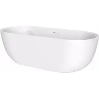 Xenz Vrijstaand bad melissa 180x85x60 cm incl. Klikwaste, afvoer en sleuf overloop mat wit by