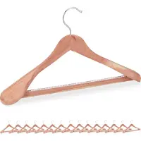 Relaxdays houten kledinghangers - set van 16 - brede schouders - pakken & blazers - hout - natuur
