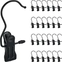 Relaxdays laarzenknijpers - set van 25 - antisliplaag - laarzenklemmen - draaibare haak - metaal & PVC - zwart