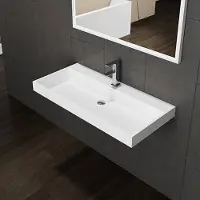 Sanilux Wastafel 60 cm solid surface zonder kraangat wit