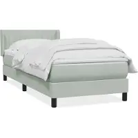 vidaXL Boxspring met matras fluweel lichtgrijs 80x220 cm