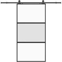 vidaXL Schuifdeur met beslagset 102,5x205 cm gehard glas zwart