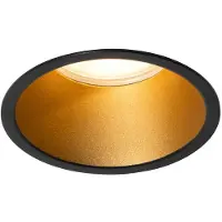 QAZQA Moderne inbouwspot zwart met goud GU10 70mm IP44 - Dept