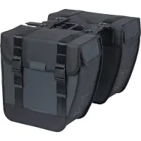 Basil Tour - Waterproof dubbele fietstas MIK - 28L- Zwart - 100% waterdicht - ton-sur-ton-reflectie