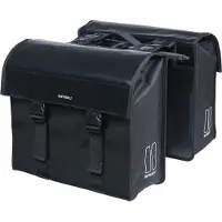 Basil Urban Load dubbele fietstas MIK, 48-53L, zwart - regenbestendig - reflectiedetails