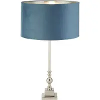 Searchlight Tafellamp Chroom Whitby Met Blauwe Kap