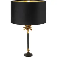 Searchlight Tafellamp Palm Zwart Met Zwarte Kap