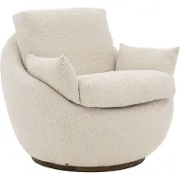 Goossens Fauteuil Lazy - Stof - Wit