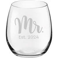 Royal Leerdam Gegraveerde drinkglas 39cl Mr. Est. 2024