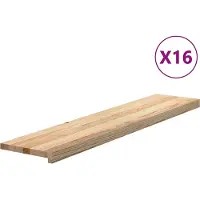 vidaXL Traptreden 16 st 120x30x2 cm onbehandeld massief eikenhout