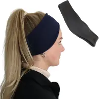HIXA Fleece - Hoofdband - Oorwarmers - 2 stuks - zwart - Unisex - Headband - Polyester - Winter accessoires