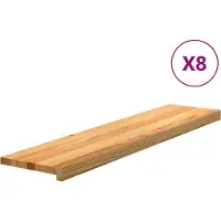vidaXL Traptreden 8 st 110x25x2 cm massief eikenhout lichtbruin