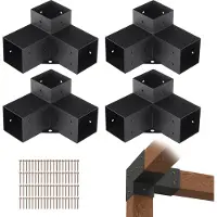 Vevor set van 4 paalverbinders van 2 mm dikke staalplaten