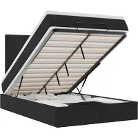 vidaXL Ottoman bed met matras en LED's 120x190 cm stof zwart