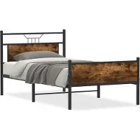 vidaXL Bedframe zonder matras hout gerookt eikenkleurig 100x190 cm