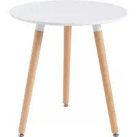 Vente-unique Eettafel met 2 plaatsen in MDF en beukenhout - Wit - ROLENA