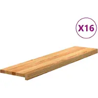 vidaXL Traptreden 16 st 110x30x2 cm massief eikenhout lichtbruin
