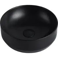 Vente-unique Ronde wastafel KANELLE - Mat zwart