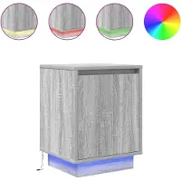 vidaXL Nachtkastjes met led-verlichting 2 st 38x34x50 cm grijs sonoma