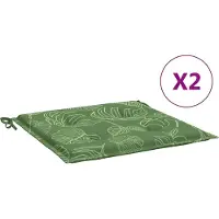 vidaXL Stoelkussens 2 st bladpatroon 50x50x4 cm stof